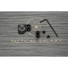 AR15 BLACK ENGRAVED 2 PC EXTENDED MAGAZINE BUTTON-SMILE WAIT FOR FLASH