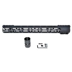 AR15 BLACK MLOK 16.5" Handguard - Light Slim M-LOK Handguard with Partial Top Rail