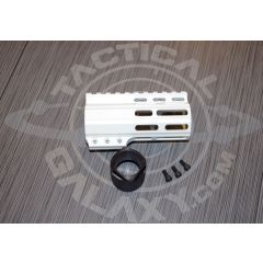 AR15 WHITE CERAKOTE 4" CLAMP ON MLOK HANDGUARD ( AR15 RAIL )