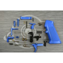 NRA BLUE Cerakote OEM complete mil-spec lower part kit with pistol grip ( LPK )