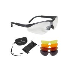 Black Frame Radians, T-85 Glasses with 5 lens ( Clear, Copper, Amber, Orange, Green Mirror )