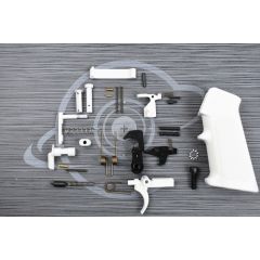 White Cerakote OEM complete mil-spec lower part kit with pistol grip ( LPK )